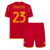 Dětský fotbalový dres AS Roma Gianluca Mancini #23 2023-24 Domácí Krátký Rukáv (+ trenýrky)